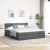 vidaXL Ottoman bed met matrassen en LED's 160x200cm stof donkergrijs