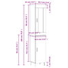 vidaXL Hoge kast 34,5x34x180 cm bewerkt hout gerookt eikenkleurig
