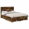 vidaXL Bedframe met lade Gerookt eiken 150 x 200 cm Bewerkt hout