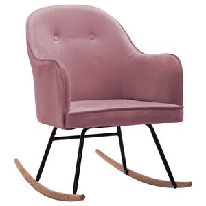 vidaXL Schommelstoel fluweel roze