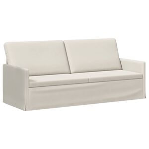 vidaXL 3-zits bank Cr&egrave;mekleurig 190 x 81 x 82 cm fluweel
