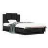 vidaXL Bedframe met hoofdbord en LED-verlichting zwart 75x190 cm