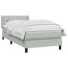 vidaXL Boxspring met matras fluweel lichtgrijs 80x220 cm