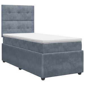 vidaXL Boxspringbed met matras Donkergrijs 80 x 200 cm Fluweel