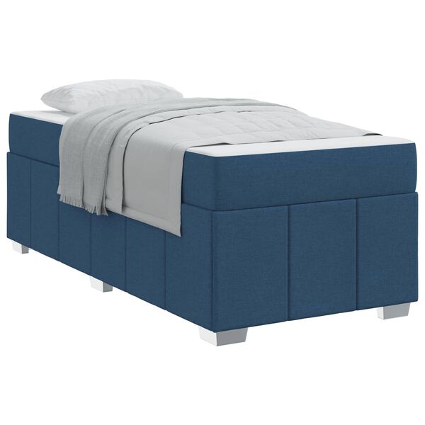 vidaXL Bedframe met matras Blauw 120 x 190 cm Stof