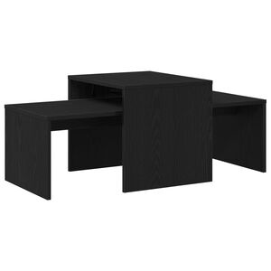vidaXL Nesttafels Zwart Eiken 100 x 48 x 40 cm Bewerkt hout