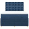 vidaXL Boxspring met matras stof blauw 160x200 cm