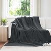 vidaXL Gooi Deken Donkergrijs 220 x 240 cm Fleece