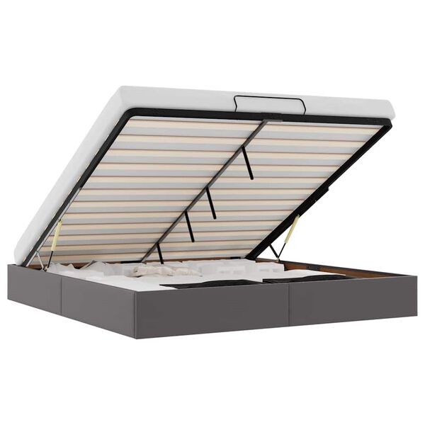 vidaXL Bedframe zonder matras 160x200 cm kunstleer grijs