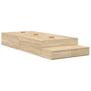 vidaXL Opbergbedframe met lade Sonoma Eiken 75 cm Bewerkt hout