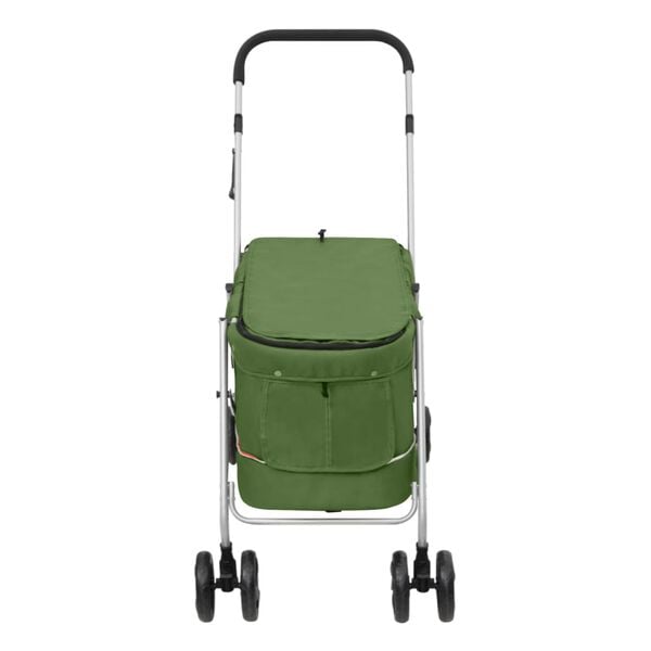 vidaXL Hondenwagen inklapbaar 100x49x96 cm linnenstof groen