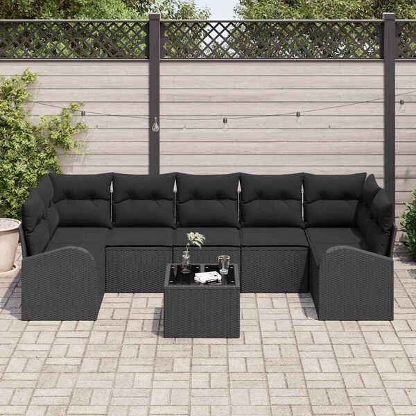 vidaXL Tuin Sofa Set Zwart 55 x 55 x 37 cm poly rattan