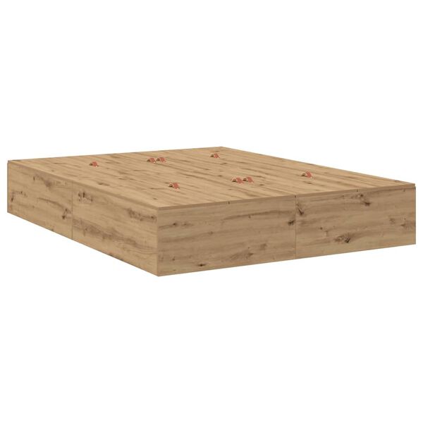vidaXL Opbergbedframe met lade Artisan Eiken 150 cm Bewerkt hout