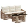 vidaXL Tuinbankenset 4 st Beige en Cr&egrave;me Wit poly rattan