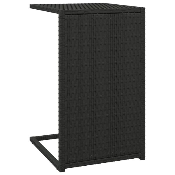 vidaXL Bijzettafel C-vormig 40x35x60 cm poly rattan zwart