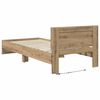 vidaXL Bedframe met hoofdeinde Artisan Eiken 90 x 200 cm Bewerkt hout