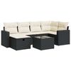 vidaXL 7-delige Loungeset met kussens poly rattan zwart