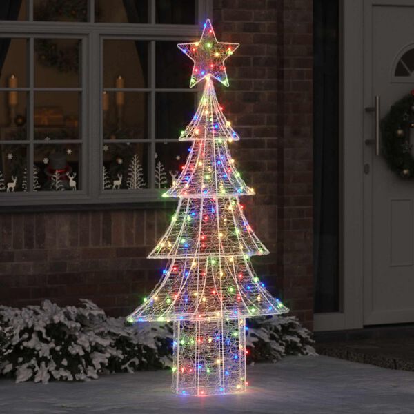 vidaXL Kerstboom met 240 LED Multikleur 180 cm Acryl