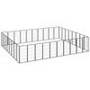 vidaXL Hondenkennel 36 panelen 50 x 100 cm gepoedercoat staal zwart