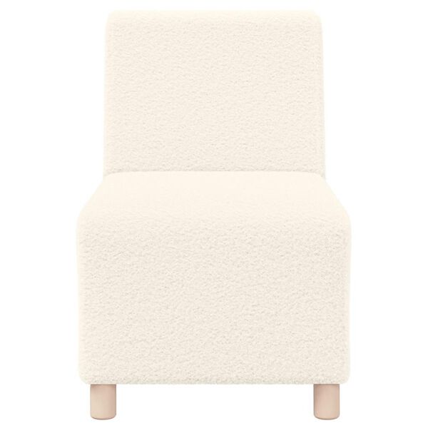 vidaXL Modulaire bank zonder armleuningen cr&egrave;me 55 cm krullende wolachtige stof