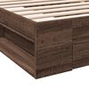 vidaXL Bedframe met lade bewerkt hout bruin eikenkleurig 90x200 cm