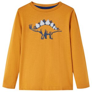 vidaXL Kindershirt met lange mouwen 92 donkerokerkleurig
