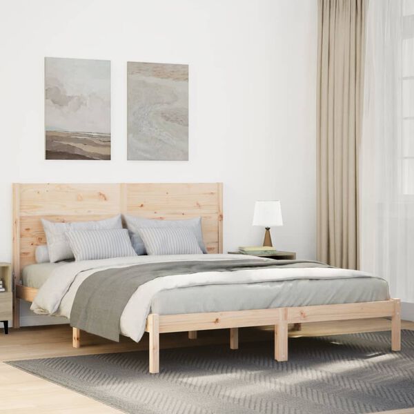 vidaXL Bedframe extra lang zonder matras massief hout 160x210 cm