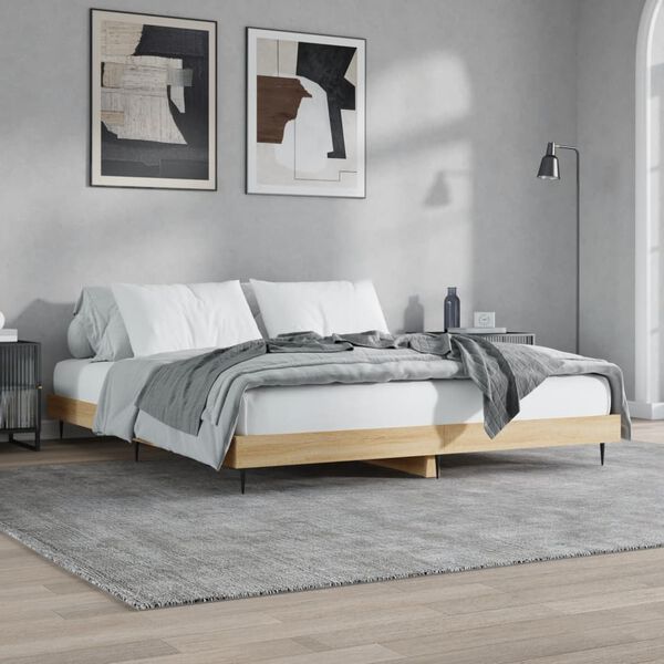 vidaXL Bedframe zonder matras hout sonoma eikenkleurig 140x200 cm