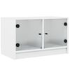 vidaXL Tv-meubel met glazen deuren 68x37x42 cm wit