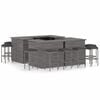 vidaXL 16-delige Tuinbarset met kussens poly rattan grijs