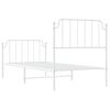 vidaXL Bedframe met hoofd- en voeteneinde metaal wit 90x190 cm