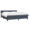 vidaXL Boxspring met matras fluweel donkergrijs 200x210 cm
