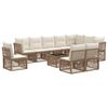 vidaXL Tuinbankenset 11 pcs Beige poly rattan