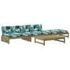vidaXL 4-delige Loungeset met kussens ge&iuml;mpregneerd grenenhout