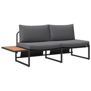 vidaXL Tuinbank met kussen Antraciet 200,5 x 70 x 85,5 cm Staal
