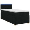 vidaXL Boxspringbed met matras met hoofdeinde Zwart 90 x 190 cm Stof