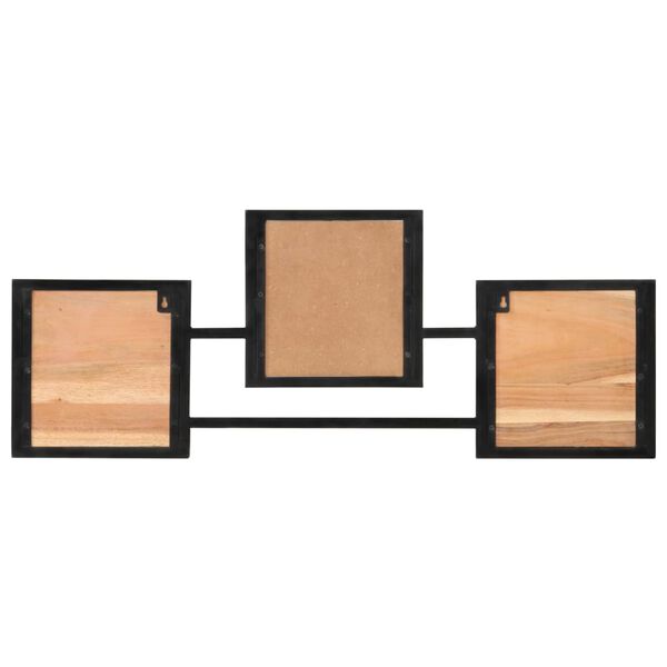 vidaXL Wandkapstok 90x1x35 cm massief acaciahout en ijzer