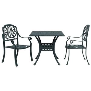 vidaXL 3-delige Bistroset gietaluminium groen