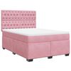 vidaXL Boxspring met matras fluweel roze 140x200 cm
