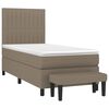 vidaXL Boxspring met matras stof taupe 90x200 cm