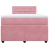 vidaXL Boxspring met matras fluweel roze 120x190 cm