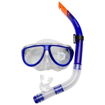 Waimea senior duikmasker met snorkel (kobalt blauw)