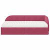 vidaXL Hoekbedframe met Matras met hoofdeinde 2 pcs Rood Fluweel