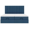 vidaXL Ottoman bed met matrassen en LED's 200x200cm stof blauw