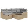 vidaXL Tuin Sofa Set 7 st 6-Aantal zitplaatsen Beige en Licht Grijs