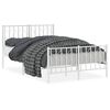 vidaXL Bedframe met hoofd- en voeteneinde&nbsp;metaal wit 120x200 cm