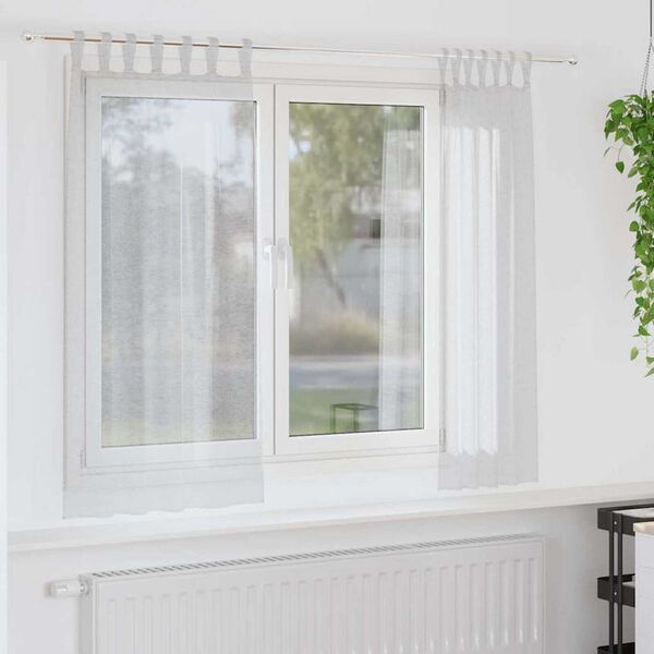 vidaXL Voile Gordijn 2 pcs Lichtgrijs 175 x 140 cm Polyester