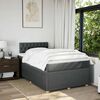 vidaXL Boxspring met matras stof donkergrijs 120x200 cm