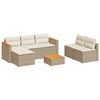 vidaXL 5-delige Loungeset met kussens poly rattan en acaciahout beige