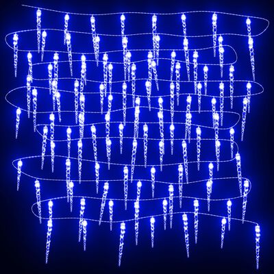 vidaXL Kerstverlichting ijspegel met 100 LED's acryl blauw